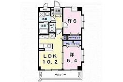 フォーレストカーサ 2LDKの間取図画像