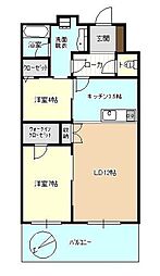 ワイズエステムコート繁多川 2LDKの間取図画像