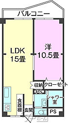 ユアサハイム浦添マンションA棟 1LDKの間取図画像