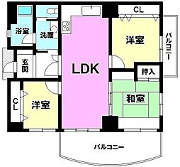 コートヴィレッジ那覇 3LDKの間取図画像