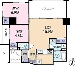 プレミアムコート与儀パークヒルズ 2LDKの間取図画像