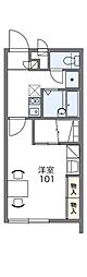 レオパレス鈴 1Kの間取図画像