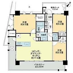 ザ・ライオンズ北谷伊平 3LDKの間取図画像