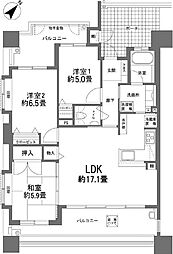 D'クラディア新都心マークブランカ 3LDKの間取図画像