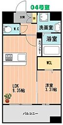 那覇市松山2丁目マンション 1LDKの間取図画像