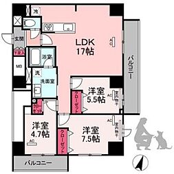 サンレジデンス泊 3LDKの間取図画像