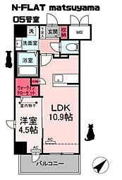 N-FLATmatsuyama 1LDKの間取図画像