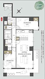 ライオンズマンション泊 2LDKの間取図画像