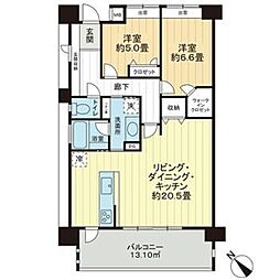 ライオンズ宜野湾セントフィールズ 2LDKの間取図画像