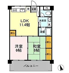 テラスヴェルデA 2LDKの間取図画像