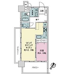 レーヴグランディ松山 1LDKの間取図画像