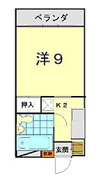 セレクション長田2 1Kの間取図画像