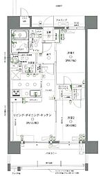 ワイズエステムコート那覇真嘉比2プライブ 2LDKの間取図画像