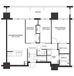 ミルコマンション浦添港川ビュー 3LDKの間取図画像
