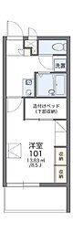 レオパレスUEHARA 1Kの間取図画像