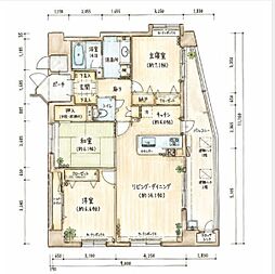 D'クラディア新都心ラックスヒルズ 3LDKの間取図画像