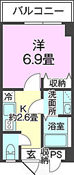 ココグレース 1Kの間取図画像