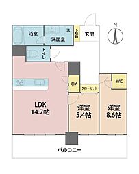 プレミスト牧志タワー国際通りタワーレジデンス 2LDKの間取図画像
