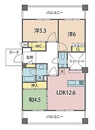トゥエルヴガーデン・ディア 3LDKの間取図画像