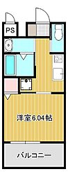 アンビシャス9 1Kの間取図画像