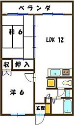 ユウ・ハイムかなぐすく 2LDKの間取図画像