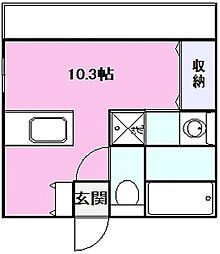 ラ・プリメール上之屋 ワンルームの間取図画像