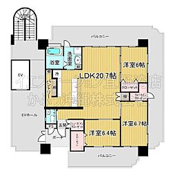 アベニールマンション宜野湾 3LDKの間取図画像