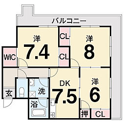 ゴトービル 3DKの間取図画像