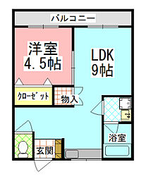パークサイド上田 1LDKの間取図画像