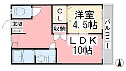 パークサイド上田 1LDKの間取図画像
