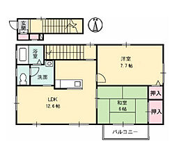 グランコート久万ノ台D 2LDKの間取図画像