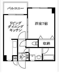 大進第五ハイツ 1LDKの間取図画像