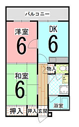 マ・メゾン久万ノ台 2DKの間取図画像
