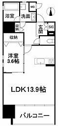 スペルビア勝山 1LDKの間取図画像