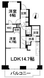 サーパス祝谷 2LDKの間取図画像