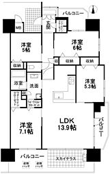 ロイヤルガーデン道後樋又 4LDKの間取図画像