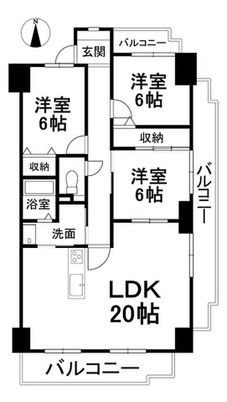 3LDK 間取り
