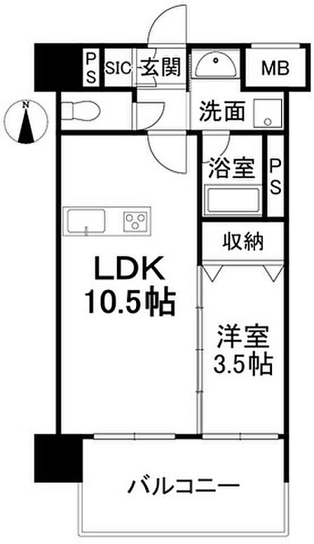 1LDK 間取り