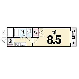 メゾン・ド・ファースト南久米 1Kの間取図画像