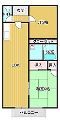 ラピスグランデ 2LDKの間取図画像