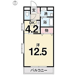 マリベール・トレ5 1Kの間取図画像