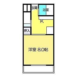 サンライズ赤坂 1Kの間取図画像