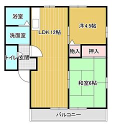 レトアアンシャンテA 2LDKの間取図画像