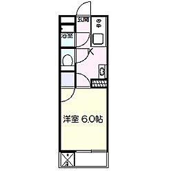 進和ハイツ 1Kの間取図画像