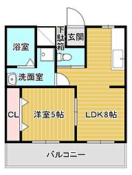 セントラル森松 1LDKの間取図画像