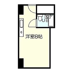 UKENA恵原 ワンルームの間取図画像