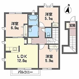 シャーメゾンアリス 3LDKの間取図画像