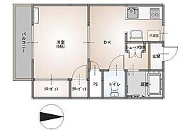 ウエストハイツS 1SDKの間取図画像