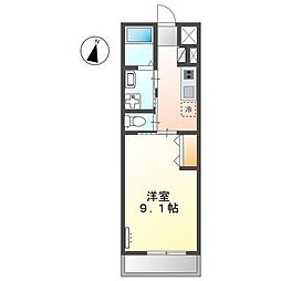 ルミナス西の土居 1Kの間取図画像