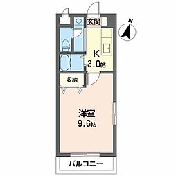 エストゥディオKATO 1Kの間取図画像